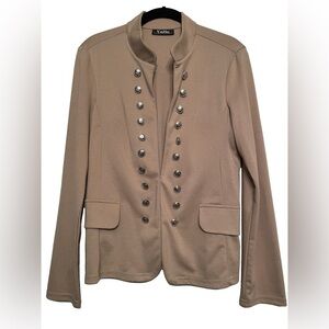 Valia Sharp Lightweight Fawn Military Jacket with beautiful Light Silver Buttons